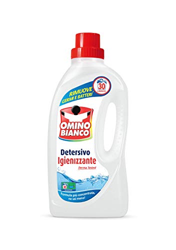 Omino Bianco - Detersivo Lavatrice Igienizzante Liquido, 30 Lavaggi, Igienizza i Capi e Rimuove Germi e Batteri, 1500 ml