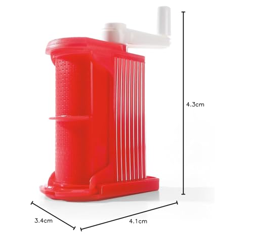 Rigamonti Parmesan Grater, Grattugia Manuale con Manovella, Rullo in Acciaio Inox per Formaggi, Cioccolato e Noci, BPA Free, Rosso, Smontabile e Lavabile in Lavastoviglie.