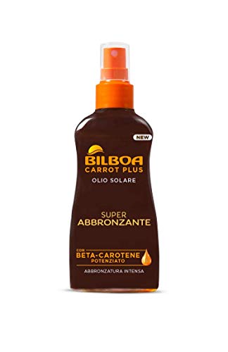 Bilboa Carrot Plus, Olio Solare Spray Super Abbronzante con Betacarotene e Olio di Avocado per una Abbronzatura Intensa e Duratura, Resistente all'Acqua, Dermatologicamente Testato, 200 ml