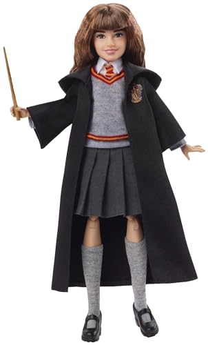 Harry Potter Hermione Granger Collectible Doll (1-in) con uniforme di Hogwarts, vestito e parete di Grifondoro