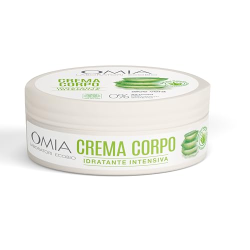 Omia - Crema Corpo Eco Bio con Aloe Vera del Salento, Crema Idratante, Lenitiva e Rinfrescante, Ideale per Pelli Secche, Non Unge, Dermatologicamente Testato - Flacone da 200 ml