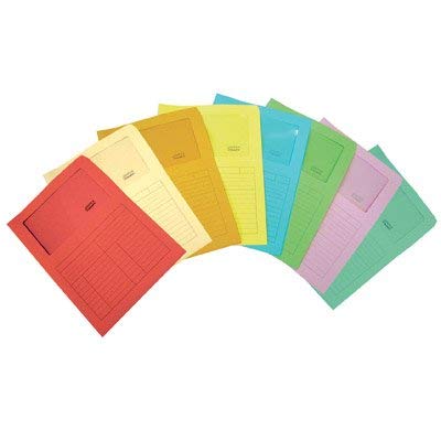 50 CARTELLINE CON FINESTRA GIALLE CARTELLE IN CARTONCINO PER ATTI SINTEX blasetti