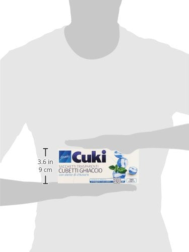 Cuki - Sacchetti Trasparenti, per Cubetti Ghiaccio con Alette di Chiusura - 8 confezioni da 10 pezzi [80 pezzi]