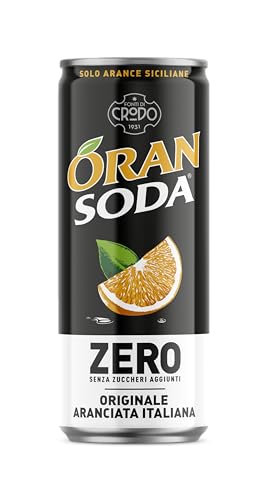 Oransoda Zero | Bevanda Gassata all'Arancia Senza Zuccheri, L'originale Aranciata Italiana con Succo di Arance Siciliane, Senza Coloranti