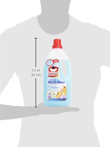 Omino Bianco - Detersivo a Mano e Lavatrice, Essenza Muschio Bianco - 4 flaconi da 1000 ml [4 l]