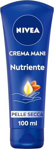 Nivea Crema Mani Nutriente in Confezione da 6 x 100 ml, Crema Nutriente Arricchita con Olio di Mandorla, Crema Profumata per le Mani dalla Formula Idratante