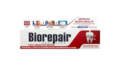 Biorepair, Dentifricio Fast Sensitive Repair, Confezioni Riduce la Sensibilità Dentale e Dà Sollievo dal Dolore dei Denti Sensibili