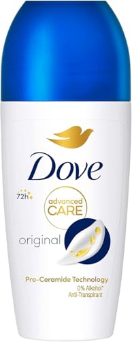 Dove, Deodorante Roll On Advanced Care Original, Deodorante Antitraspirante, Formula Delicata Con Tripla Azione Idratante, Protezione Fino a 48 Ore, Deodorante Uomo e Donna, 50 ml