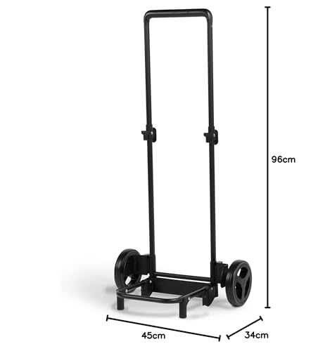 Gimi Easy | Carrello portaspesa Compatto con capienza da 40 l | Carrello portaspesa Pieghevole con Portata Fino a 30 kg | Leggero e maneggevole | Nero