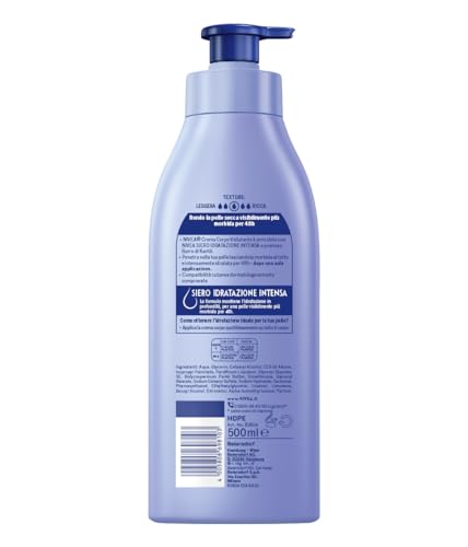 Nivea Crema Corpo Vellutante con Burro di Karité Siero Idratazione Intensa per Pelle secca e 500ml