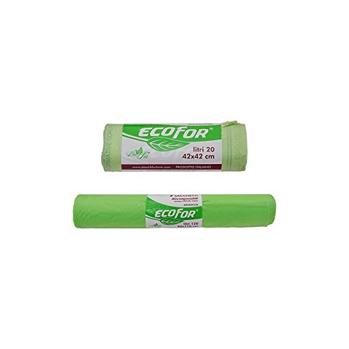 SACCHETTI RACCOLTA DIFFERENZIATA COMPOSTABILI cm. 80x110 - cf. 7 pz
