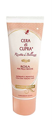 Cera di Cupra Ricetta di Bellezza, Rosa per Pelli Secche, Nutriente e Protettiva con Cera Vergine d'Api, Effetto Anti-Età - 75 ml