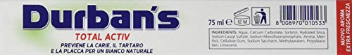 Durbans - Dentifricio, Fluoro e Menta - 75 ml, 12 pezzi, 12