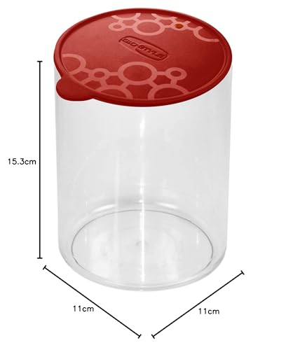Contenitore Alimentare per Dispensa Tondo M | Rosso | 1,2L | Made in Italy | Coperchio Ermetico | Linea Con.Tengo