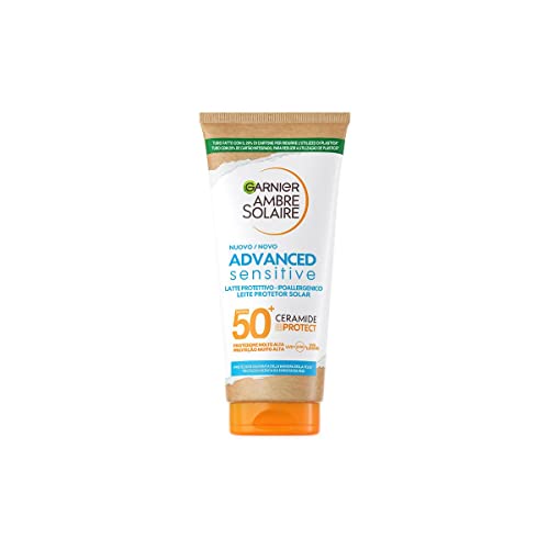 Garnier Ambre Solaire Advanced Sensitive Adulti Ceramide Protect Latte Protettivo SPF50+, 175 ml