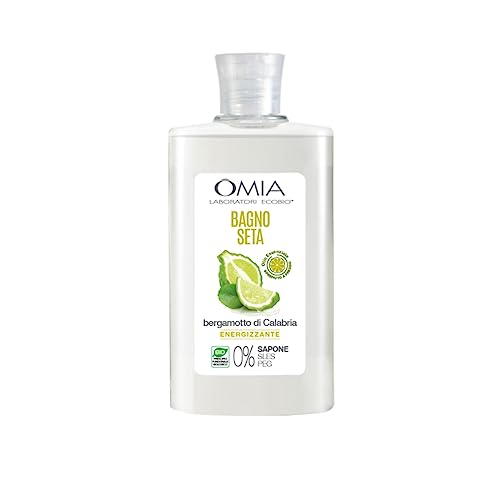 Omia, Bagno Seta Erboristico Olio di Jojoba, Bagnoschiuma Ideale per Pelli Secche e Ruvide, Azione Idratante - Dermatologicamente Testato, Senza Parabeni e Siliconi, Nichel Free - 400 ml