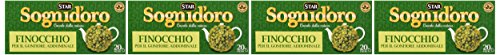 Sognid'Oro - Infuso Finocchio, Riduce il Gonfiore Addominale - 4 confezioni da 20 filtri [80 filtri, 160 g]