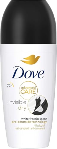 Dove, Deodorante Roll On Advanced Care Invisible Dry, Deodorante Antitraspirante, Formula Anti Macchia Con Tripla Azione Idratante, Protezione Fino a 48 Ore, Deodorante Uomo e Donna, 50 ml