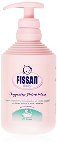 Fissan - Bagnetto Primi Mesi Baby, con Estratti Naturali di Miele e Glicerina - 500 ml, Confezione da 12 pezzi