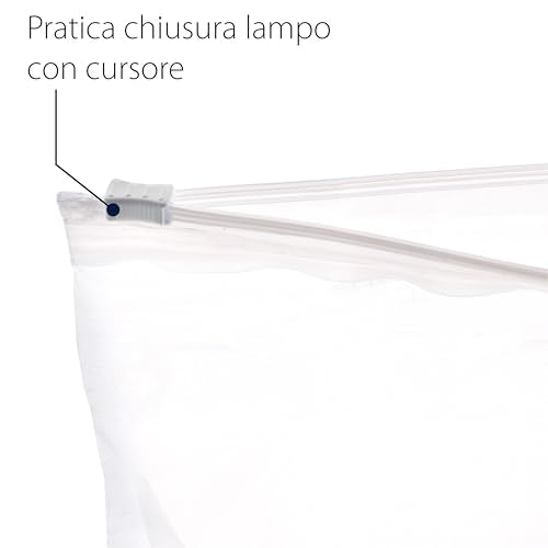 Sacchetti Antipolvere per Coperte e Piumoni - Organizza il Tuo Armadio e Proteggi la Biancheria - 2 Buste Trasparenti 80x108cm - Domopak Living
