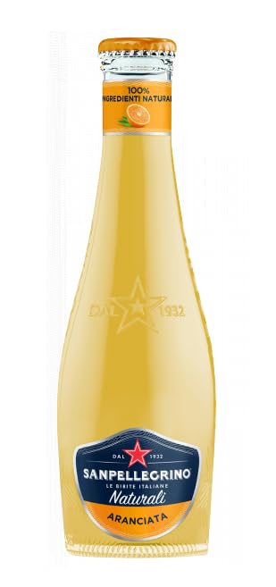 48x San Pellegrino Aranciata Naturali Bevanda Analcolica Rinfrescante con succo di Arancia italiano, Bottiglia di vetro 20cl