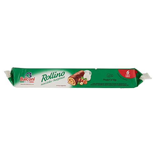 Balconi Rollino Nocciola - 222 gr, Confezione da 20 Pacchi da 6 Merendine