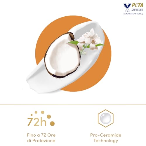 Dove, Deodorante Roll On Advanced Care Cocco, Deodorante Antitraspirante, Formula Delicata Con Tripla Azione Idratante, Protezione Fino a 48 Ore, Deodorante Uomo e Donna, 50 ml