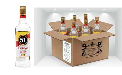 CG94 Cachaça 51 Pirassununga – Distillato Brasiliano Originale, 6 Bottiglie da 700 ml