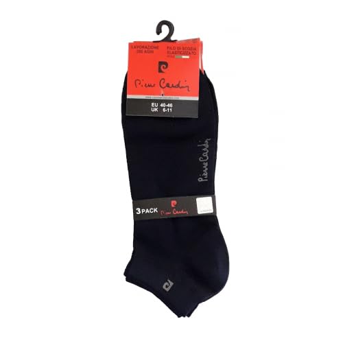 PIERRE CARDIN ,6 paia calze, calzini corti donna cotone filo di scozia nero 35-41
