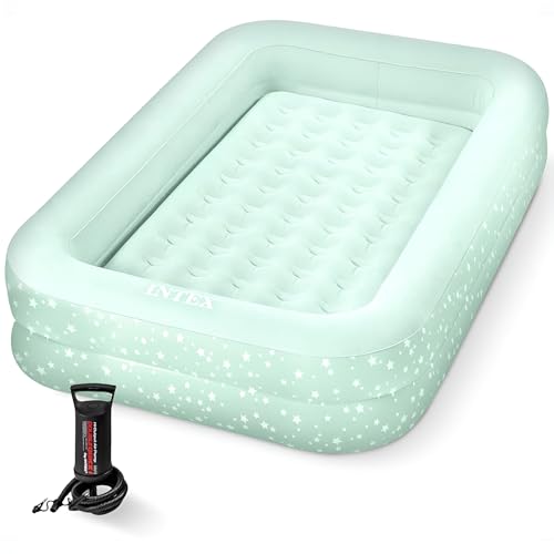 Intex Inflatable Kidz Travel Bed Set: Includes Hand Pump and Carry Bag – Removable Mattress