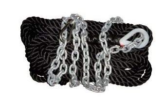 CIMA IN Poliestere AFFONDANTE in Poliestere Ø 20 MM Nera + Catena Ø 8 MM - Prezzo a Metro lineare