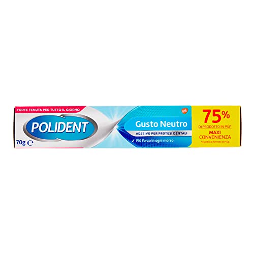 Polident Adesivo per Protesi Dentali, Gusto Neutro, 70g