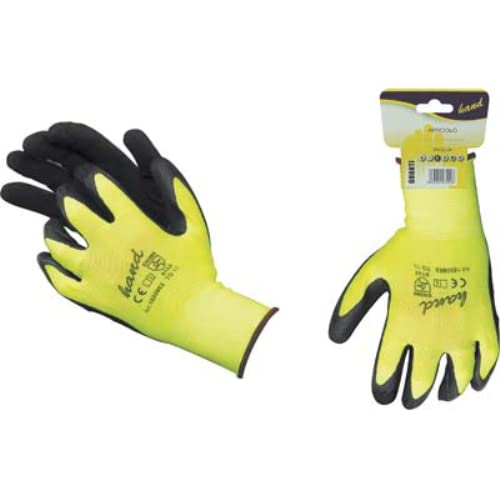 Guanto lattice rugoso nero hand maglia leggera sintetico giallo 8 (12 paia) Hand