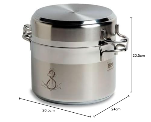 Marine Business 20002 Batteria di Cucina Auto-contenedora, Acciaio Inox, Argento, 34 x 24 x 20.5 cm, 7 Pezzi