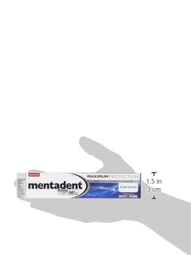 Mentadent - Maximum Protection, Dentifricio Pure White con 10 azioni - 75 ml - [pacco da 12]