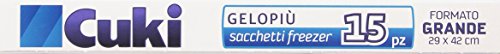 Cuki - Sacchetti Freezer Gelopiù, Formato Grande (29X42cm) - 3 confezioni da 15 pezzi [45 pezzi]