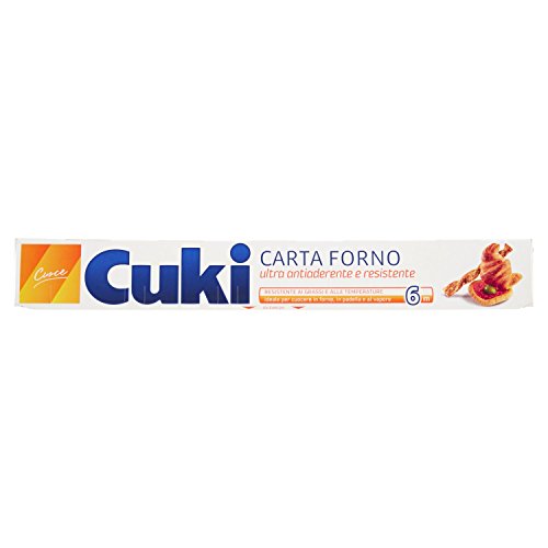 Cuki - Carta forno, ultra antiaderente e resistente, ideale per cuocere in forno, in padella e al vapore, 12 pezzi da 6 metri (72 metri)