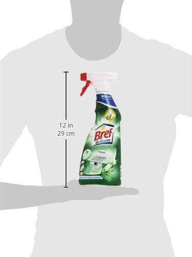 Bref Bref 100% Brillante, Spray Sgrassatore Rimuove Efficacemente Il Grasso Più Ostinato, 750 Ml - 8 confezione da 750 ml