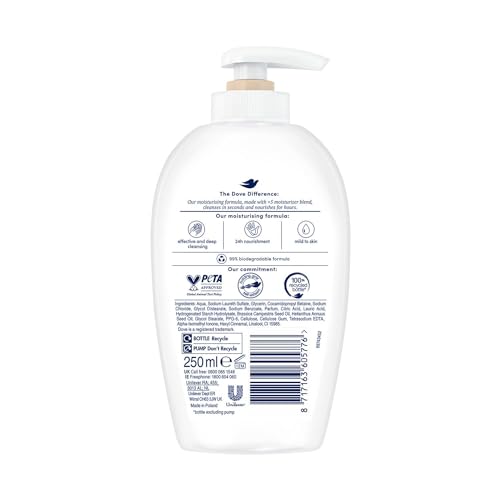 Dove - Sapone liquido setificante, confezione dispenser, 6 pz. (6 x 250 ml)