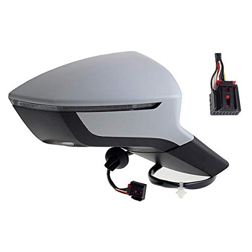 7445612124103 Derb Specchio Retrovisore Sx Sinistro [Lato Guida] (Elettrico - Termico - Con Luce Di Cortesia - Richiudibile Elettricamente) Calotta Da Verniciare - 9Pin