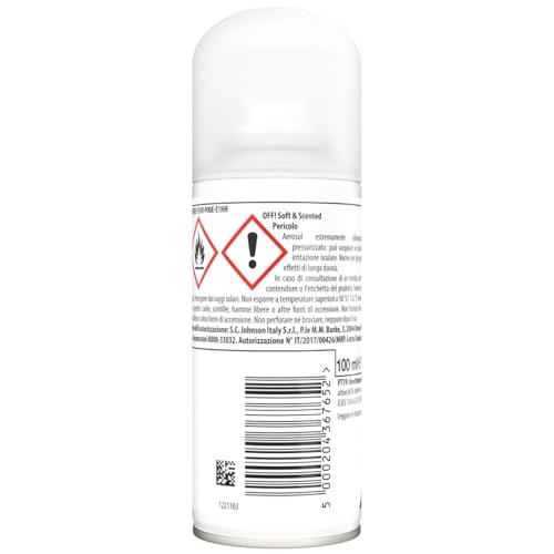 OFF! Soft & Scented Spray Secco Antizanzare, Repellente Zanzare, Leggero e asciutto sulla pelle, fragranza fresca, Protezione Efficace fino a 4 ore, 1 Confezione da 100ml