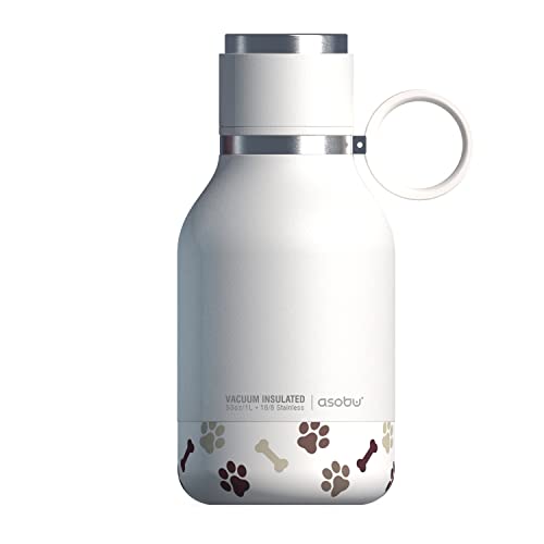 Asobu Borraccia termica per cani da 1 litro, in acciaio inox, portatile, robusta, a prova di perdite, per attività all'aperto, viaggi, passeggiate, escursioni