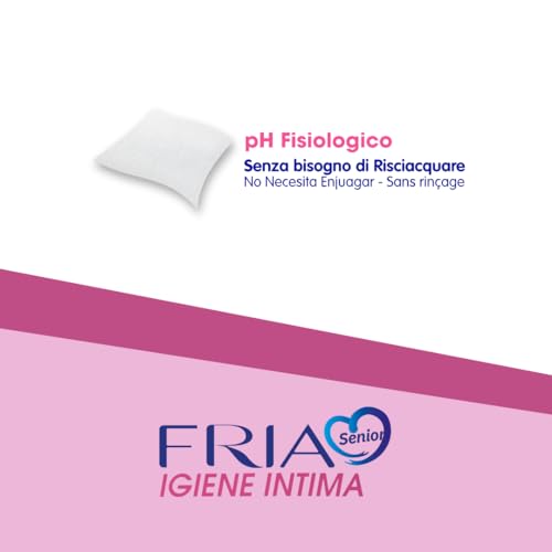 Salviette per l’Igiene Intima degli Anziani - con Estratti di Rosa Centifolia e Tiglio - Azione Riequilibrante - Antiodore - Formato: 60 Salviette - FRIA Senior