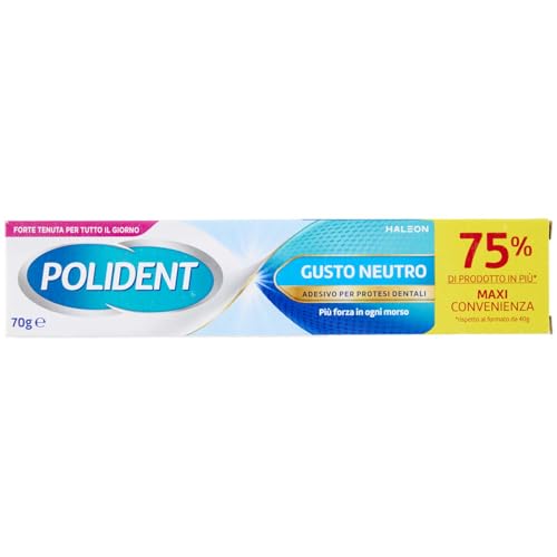 Polident Adesivo per Protesi Dentali, Gusto Neutro, 70g