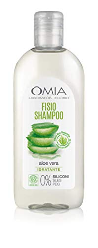 Omia - Fisio Shampoo Eco Bio con Aloe Vera del Salento, Adatto ad un Uso Frequente - Ideale per Capelli Secchi, Dona Luminosità al Capello, Dermatologicamente Testato - Flacone da 250 ml