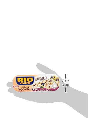 Rio Mare Filetti di Sgombro Grigliati con Olive Verdi e Nere, Ricchi di Omega 3, 1 Lattina da 120g
