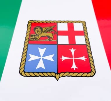 CG94 Bandiera Autoadesiva Marina Mercantile Italiana 12x16 cm Barca Gommone Tempo Libero