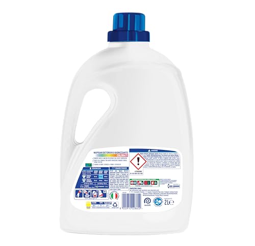 Napisan Detersivo Lavatrice Liquido Igienizzante Capi Colorati, 8 Confezioni da 2 l da 40 Lavaggi di Detersivo Lavatrice Liquido