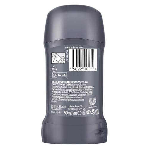 Dove, Deodorante Dove Men + Care Clean Comfort Stick, Deodorante Uomo, Antitraspirante, con 1/4 Crema Idratante Dove, Protezione Fino a 48 Ore, Dermatologicamente Testato, 50 ml