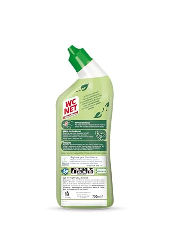 Wc Net - Natural Power Gel, Anticalcare e Igienizzante per Sanitari e Superfici, Pulitore Liquido per Wc, 700 ml